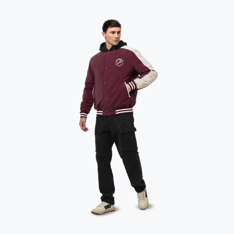 Herrenjacke Pitbull Manolito Baseball burgundy 5