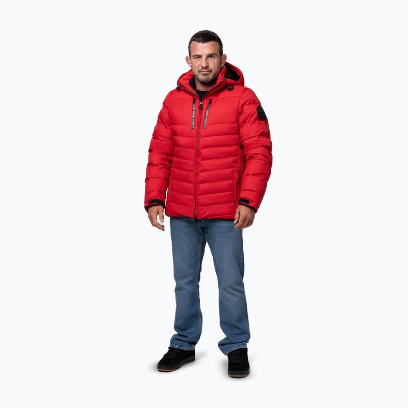 Herren Winterjacke Pitbull Crestline Padded Hooded red 2