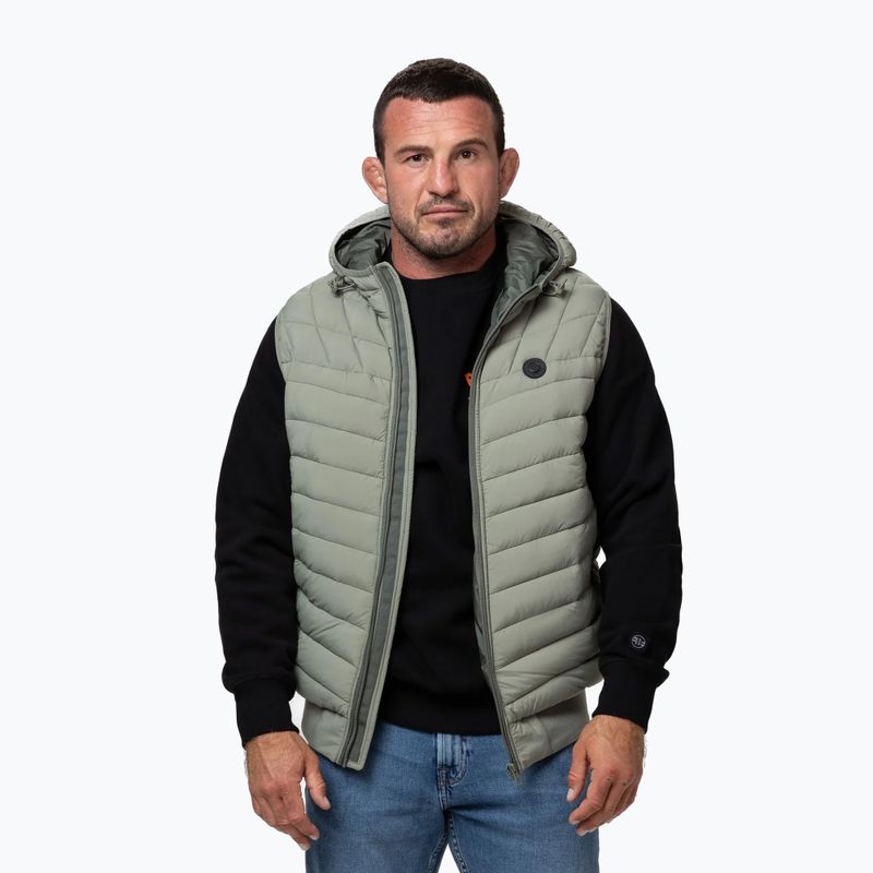Herrenweste Pitbull Naylor Padded Hooded dusty salvia