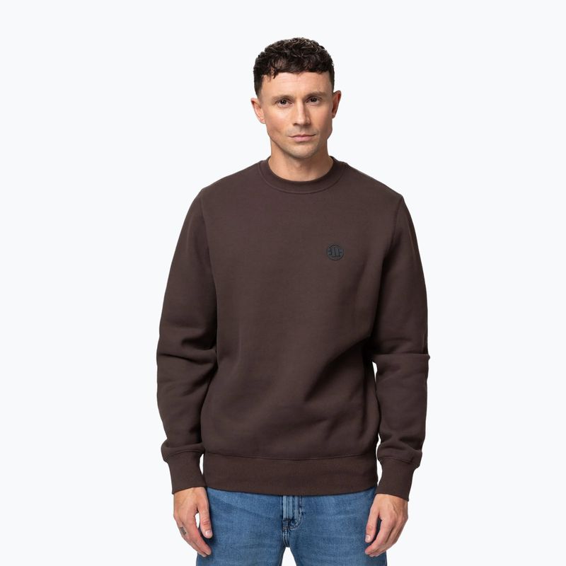 Herren-Sweatshirt Pitbull Small Logo Crewneck dark chocolate