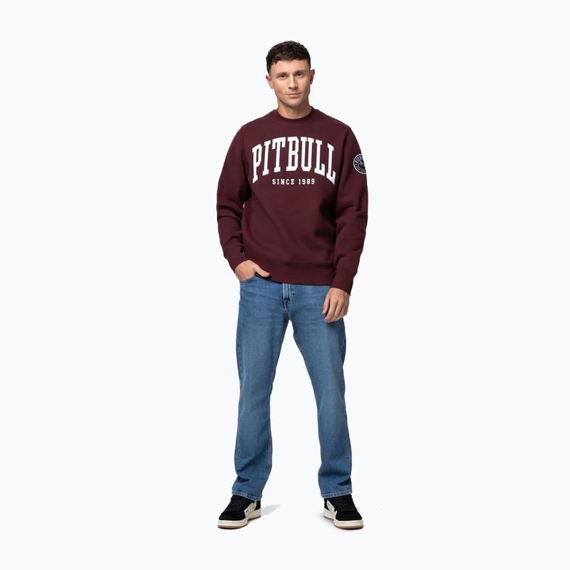 Herren-Sweatshirt Pitbull Norton Crewneck dark burgundy 2
