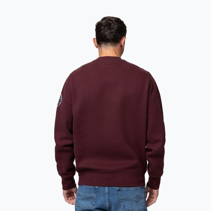 Herren-Sweatshirt Pitbull Norton Crewneck dark burgundy 3