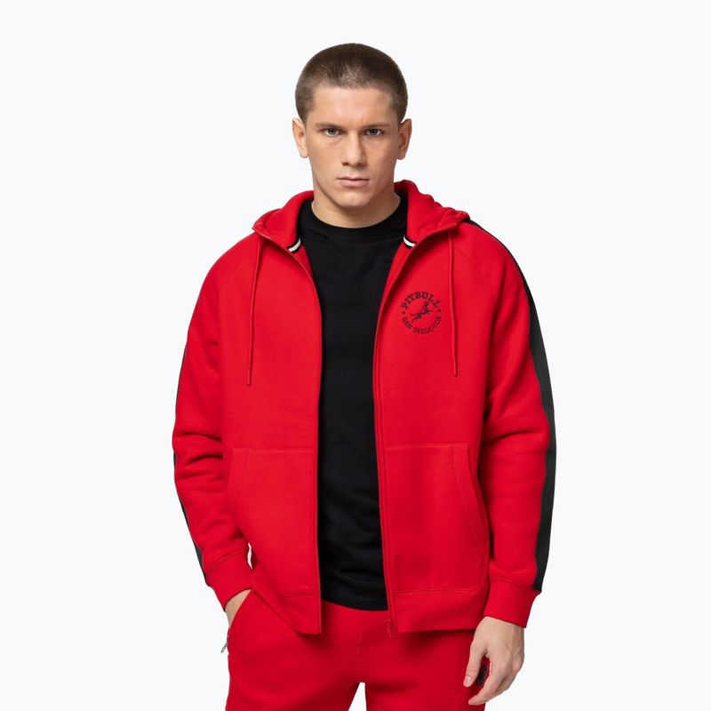 Herren-Hoodie mit Kapuze und Reißverschluss Pitbull San Diego Ca red 4