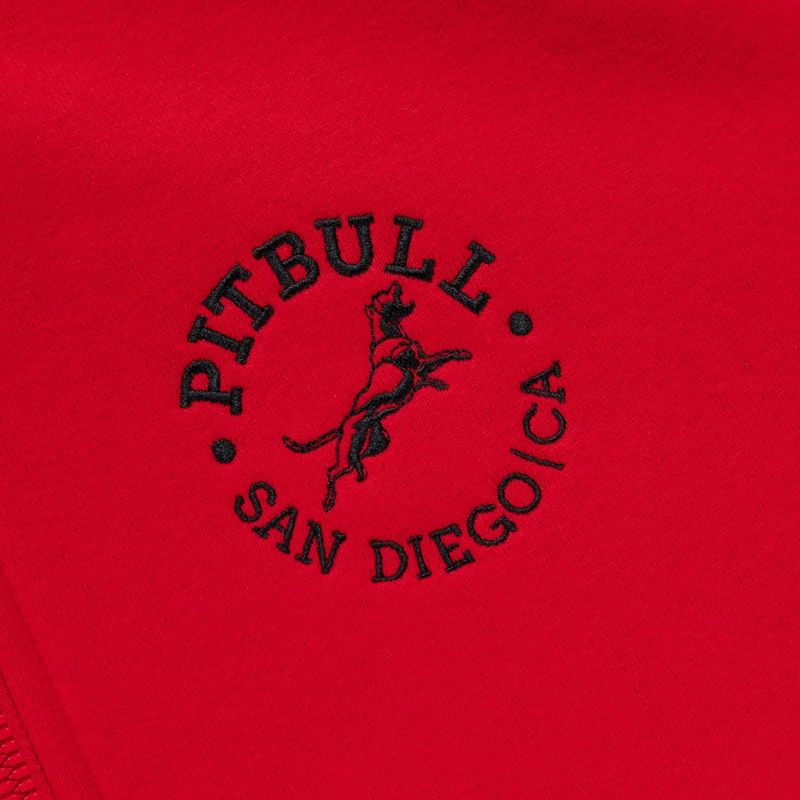 Herren-Hoodie mit Kapuze und Reißverschluss Pitbull San Diego Ca red 11
