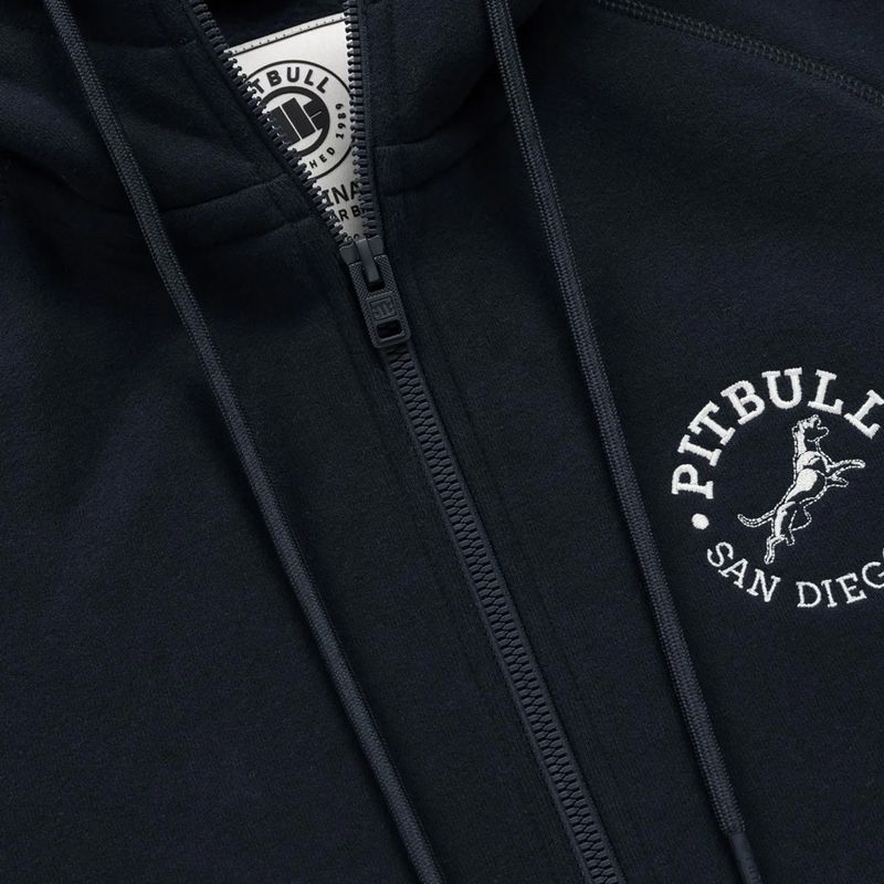 Herren Hoodie Pitbull San Diego Ca Hooded Zip dark navy/red 8