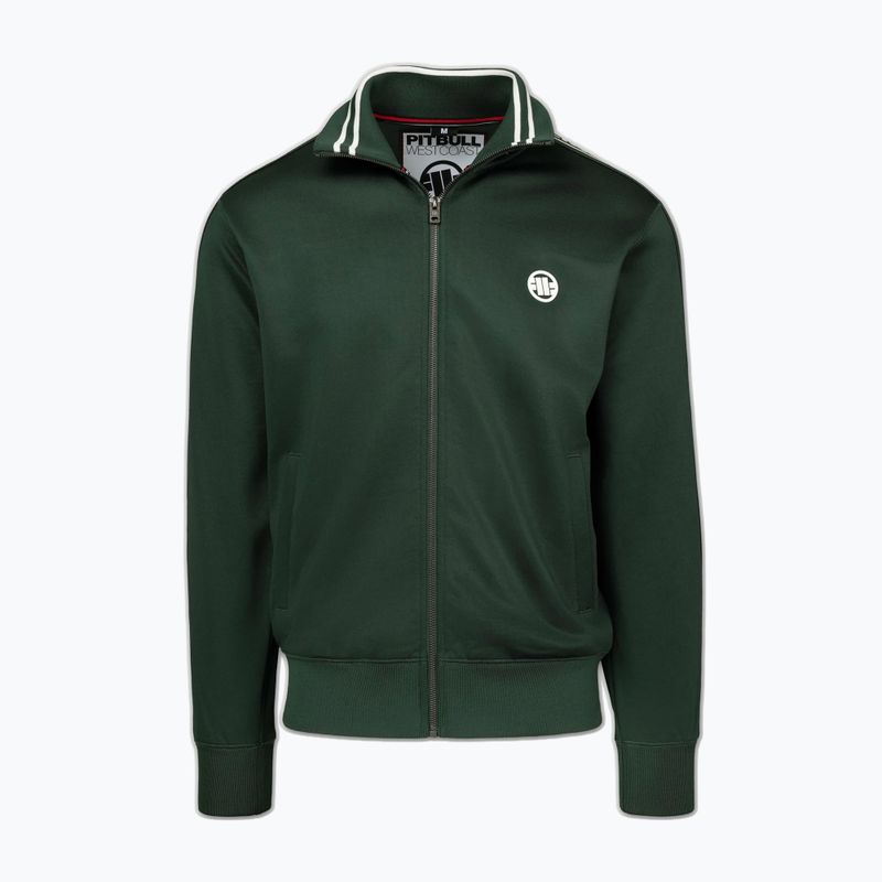 Herren-Sweatshirt Pitbull Trackjacket Tape Logo Terry Group bottle green 5