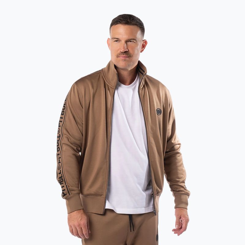 Herren-Sweatshirt Pitbull Trackjacket Tape Logo Terry Group coyote brown 2