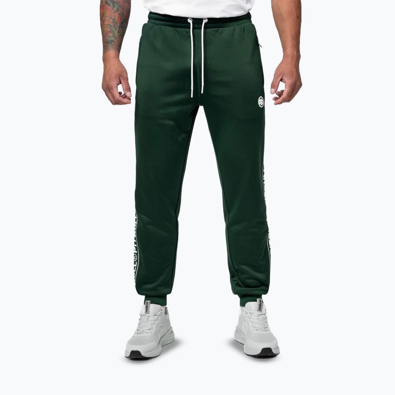 Herren-Jogginghose Pitbull Trackpants Tape Logo Terry Group bottle green