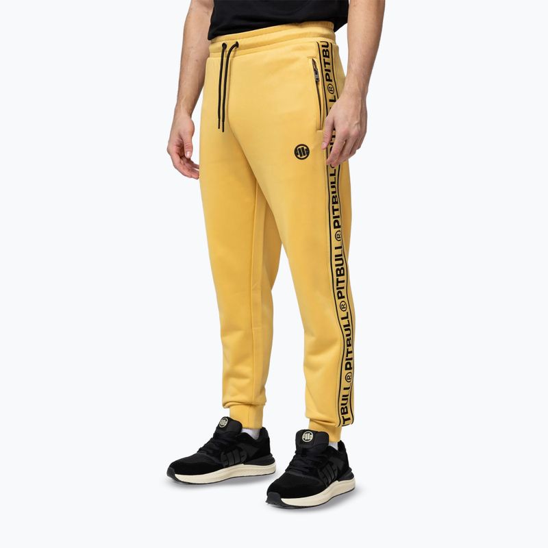 Herrenhose Pitbull Trackpants Tape Logo Terry Group pale yellow 4