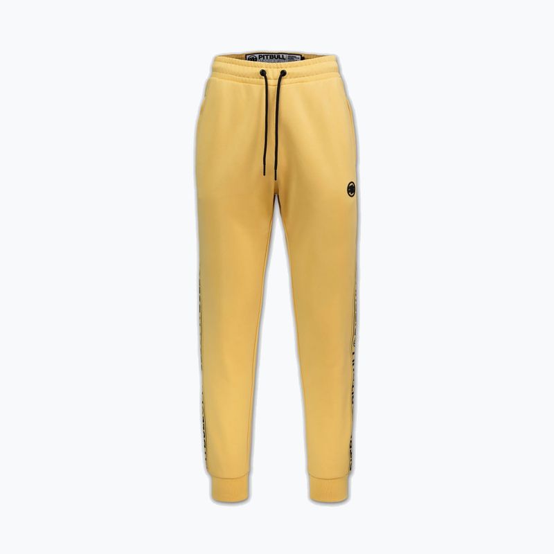 Herrenhose Pitbull Trackpants Tape Logo Terry Group pale yellow 5