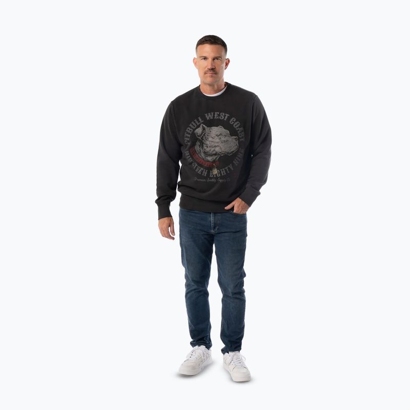 Herren Sweatshirt Pitbull Strenght & Respect Crewneck washed dark graphite 2