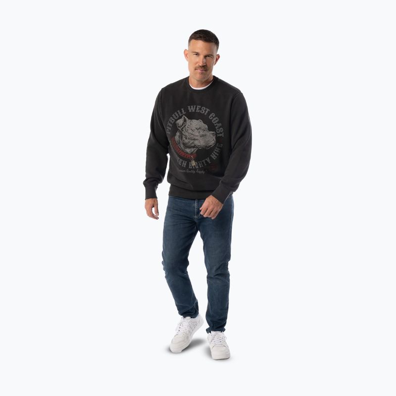 Herren Sweatshirt Pitbull Strenght & Respect Crewneck washed dark graphite 4