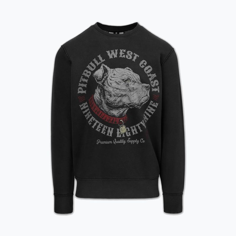 Herren Sweatshirt Pitbull Strenght & Respect Crewneck washed dark graphite 5