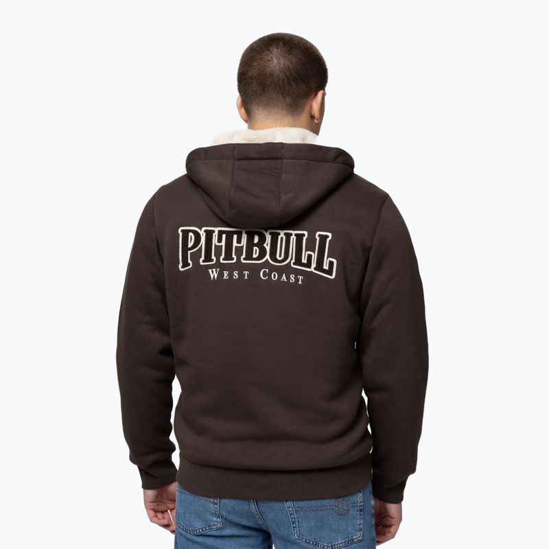 Herren Hoodie Pitbull Ruffin Detroit Hooded Zip dark chocolate 3