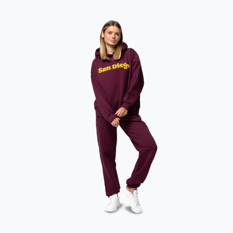 Damen Hoodie Pitbull San Diego Hooded grape wine 2