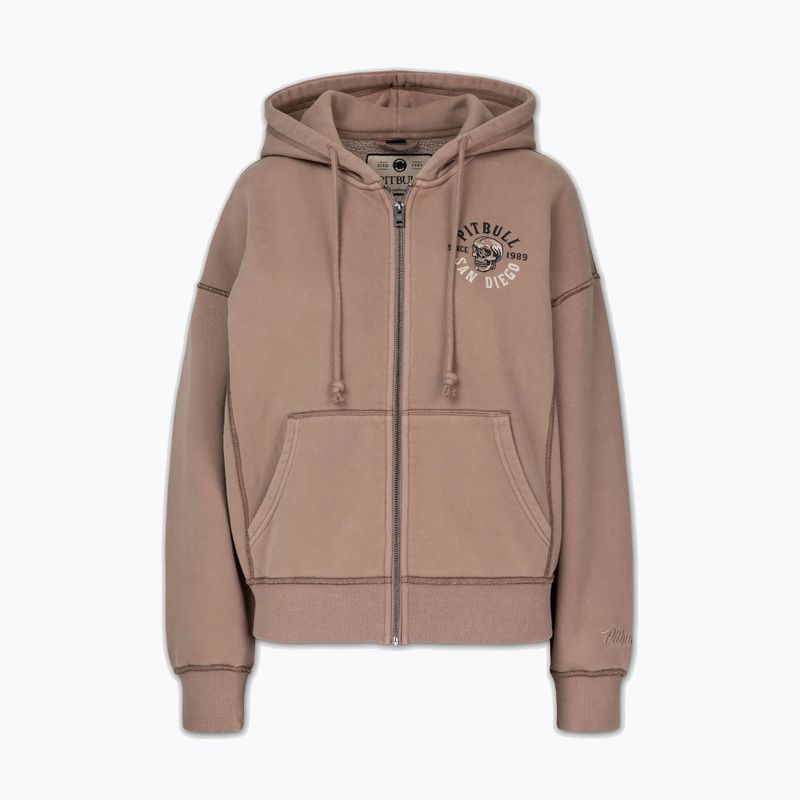 Damen-Hoodie Pitbull Skull Surf Hooded Zip chocolate mousse 7