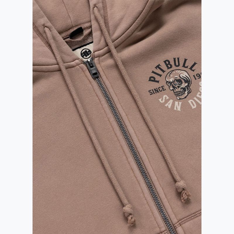 Damen-Hoodie Pitbull Skull Surf Hooded Zip chocolate mousse 9