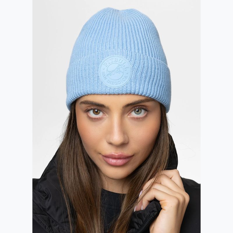 Wintermütze Pitbull Beanie San Diego Ca light blue 3