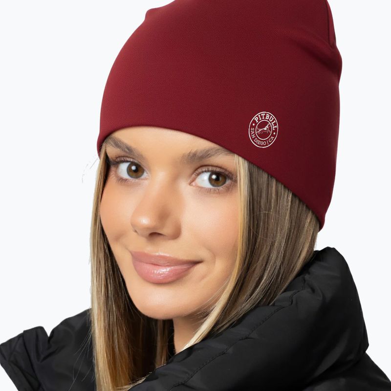 Wintermütze Pitbull San Diego Ca Beanie burgundy 4