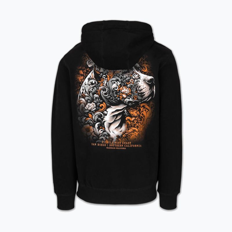Herren Hoodie Pitbull Tattoo Hooded black 2