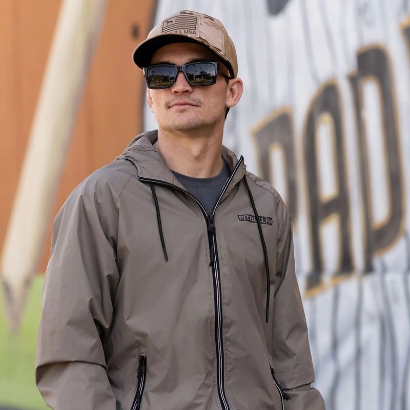 Herrenjacke Pitbull Athletic Logo Nylon Hooded taupe 14