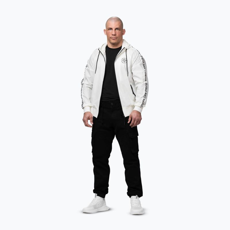 Herrenjacke Pitbull Athletic Tape Nylon Hooded off white 2
