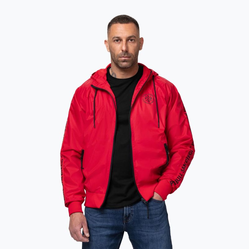 Herrenjacke Pitbull Athletic Tape Nylon Hooded red 4