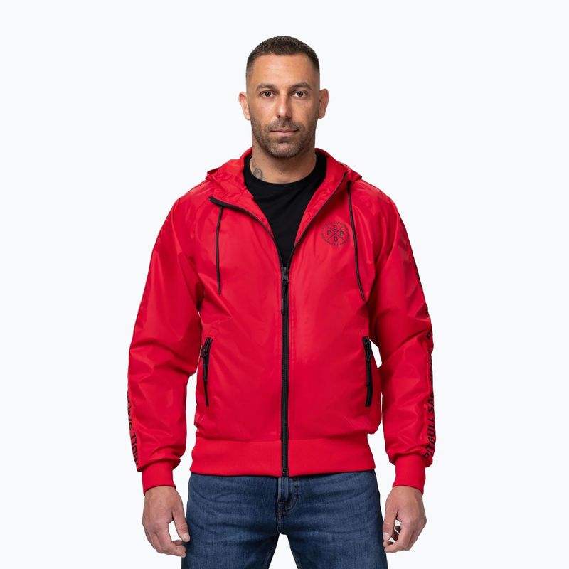 Herrenjacke Pitbull Athletic Tape Nylon Hooded red 5