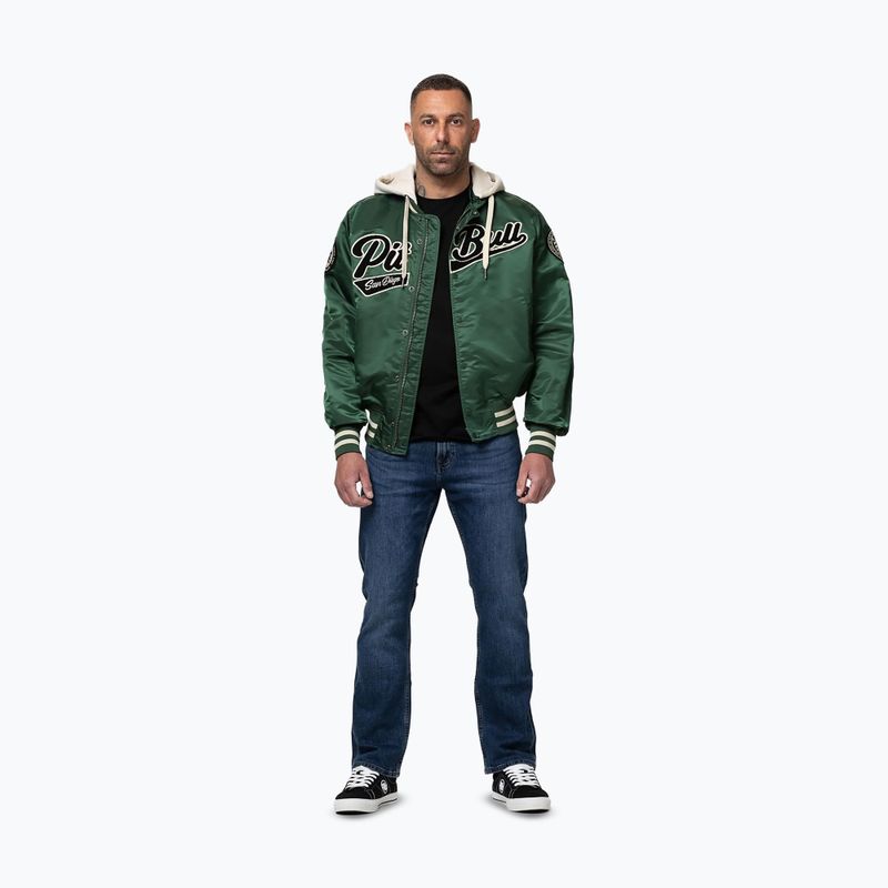 Herrenjacke Pitbull Mason San Diego Baseball Hooded bottle green/beige 2