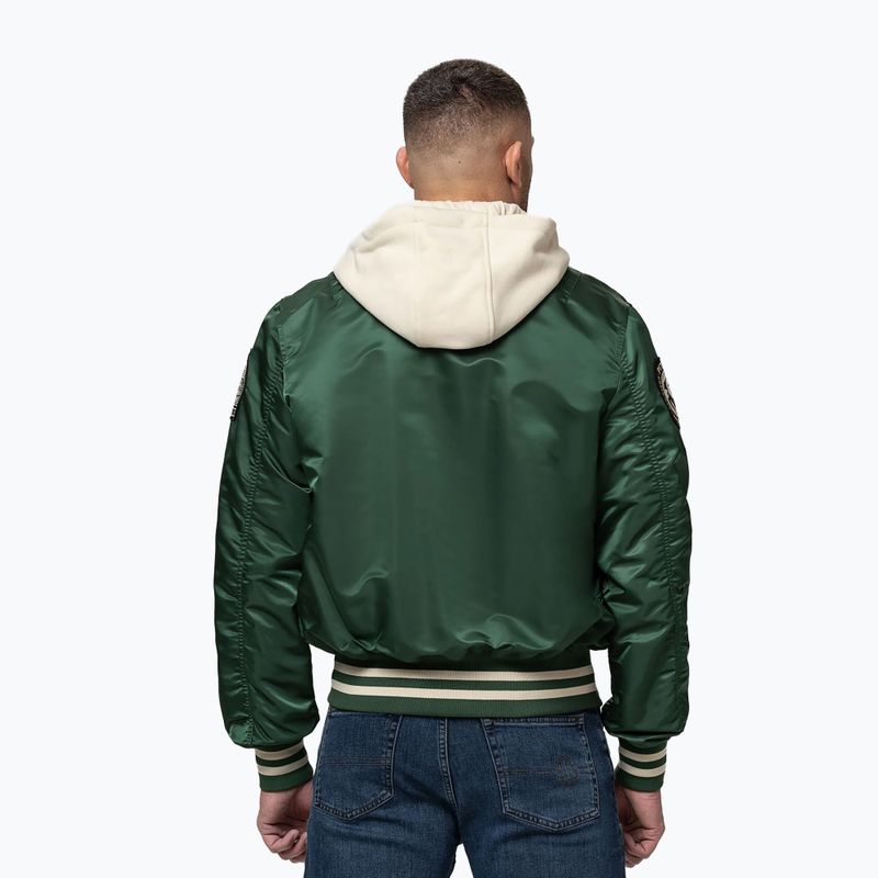 Herrenjacke Pitbull Mason San Diego Baseball Hooded bottle green/beige 3