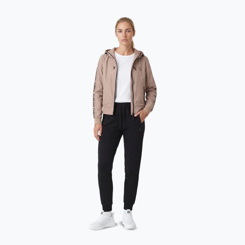 Damenjacke Pitbull Aaricia Stripes Nylon Hooded dark sand 2