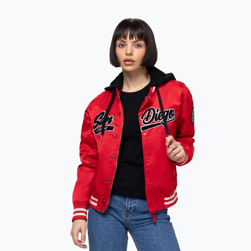 Damenjacke Pitbull Angela San Diego Hooded Varsity fluo/red 4