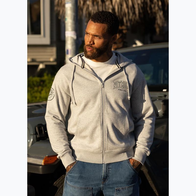 Herrenpullover Pitbull Badger Hooded Zip grey/melange 14