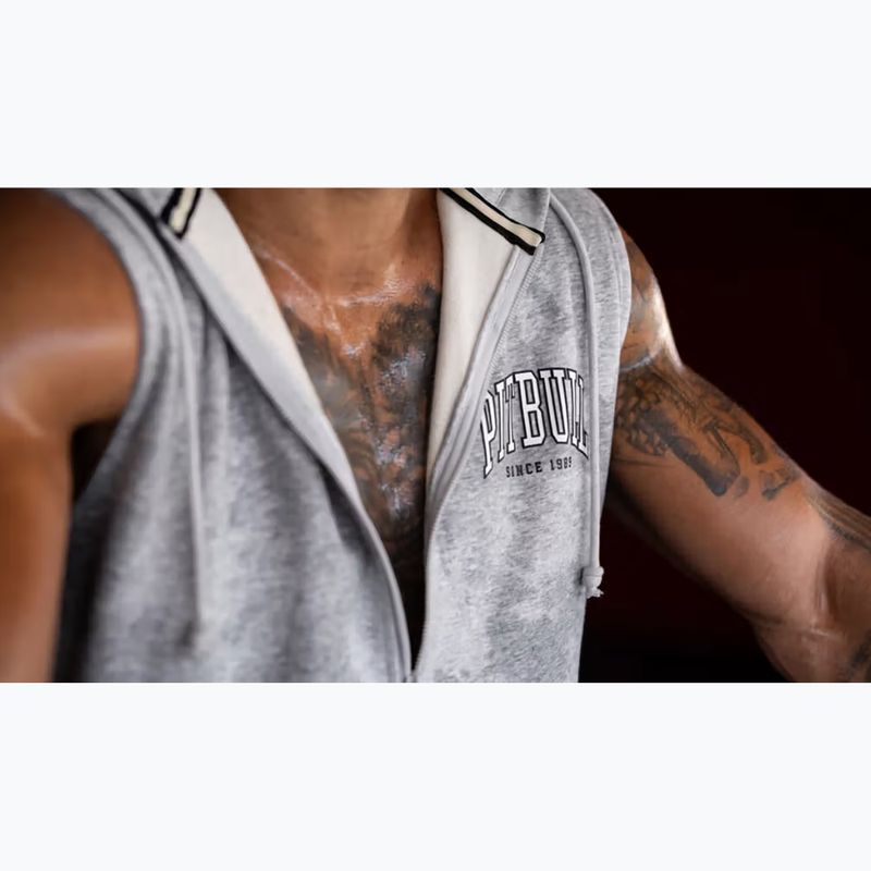 Herrenpullover Pitbull Badger Hooded Vest Zip grey/melange 12