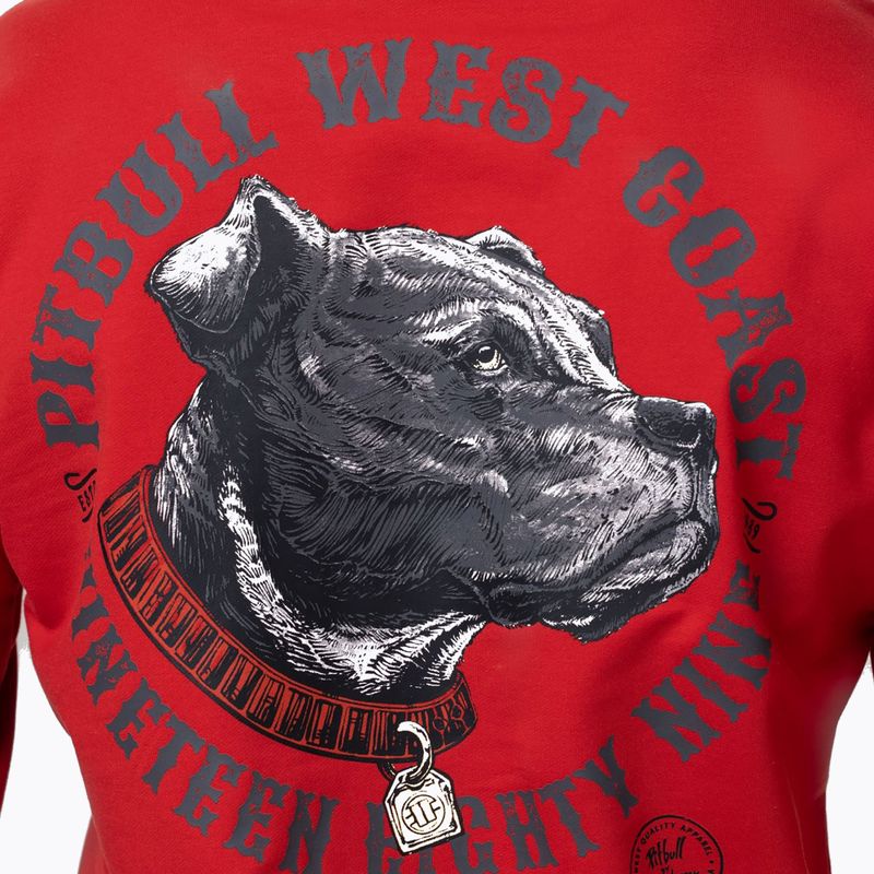 Herrenpullover Pitbull Strenght & Respect Sweatshirt Hooded red 4