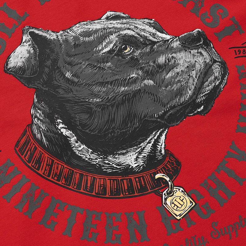 Herrenpullover Pitbull Strenght & Respect Sweatshirt Hooded red 9