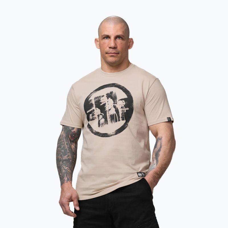 Herren-Shirt Pitbull Palms ultra light sand logo