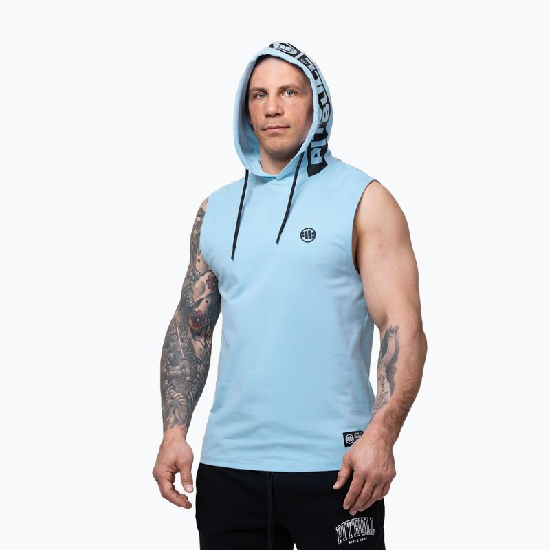 Herren-Trainingssweatshirt Pitbull Mercado Hilltop Sleeveless Hooded light blue 4