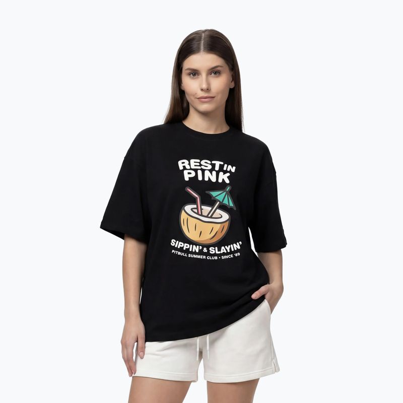 Damen-T-Shirt Pitbull Rest In Pink Oversize black