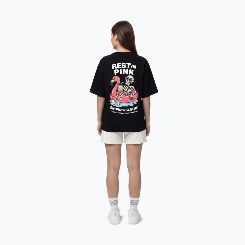 Damen-T-Shirt Pitbull Rest In Pink Oversize black 4