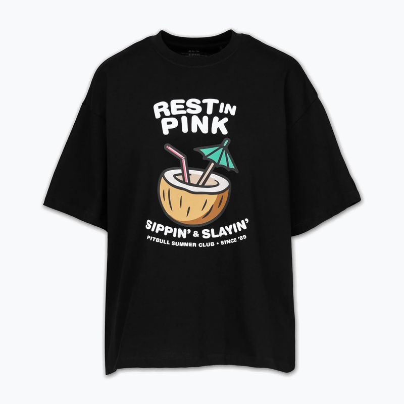 Damen-T-Shirt Pitbull Rest In Pink Oversize black 5