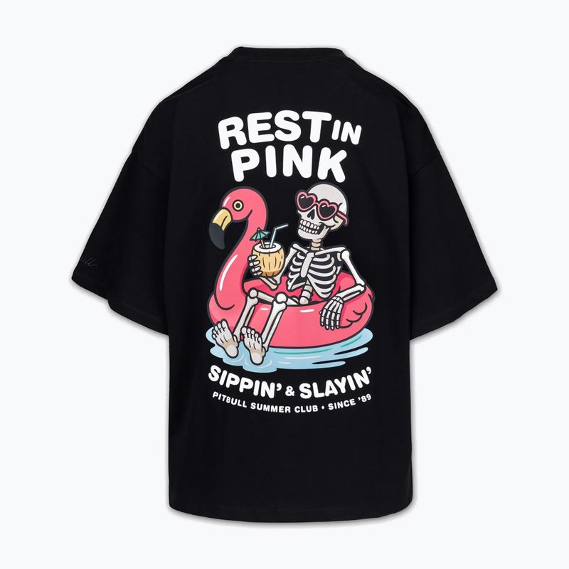 Damen-T-Shirt Pitbull Rest In Pink Oversize black 6
