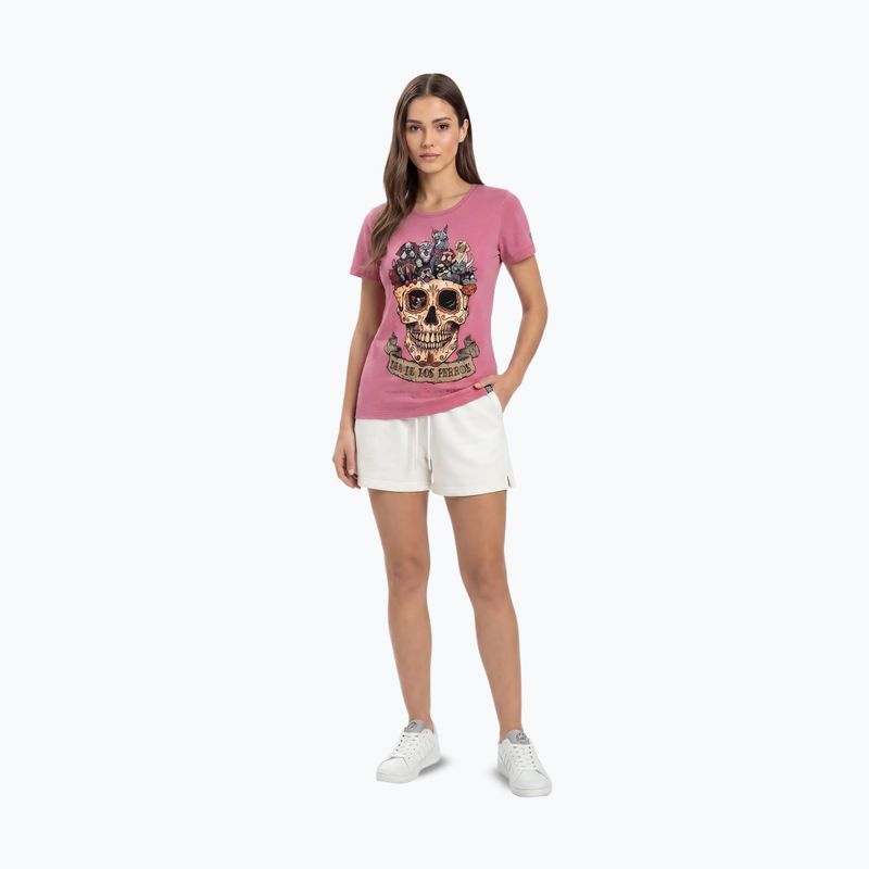 Damen-T-Shirt Pitbull Dia De Los Perros washed pink 2