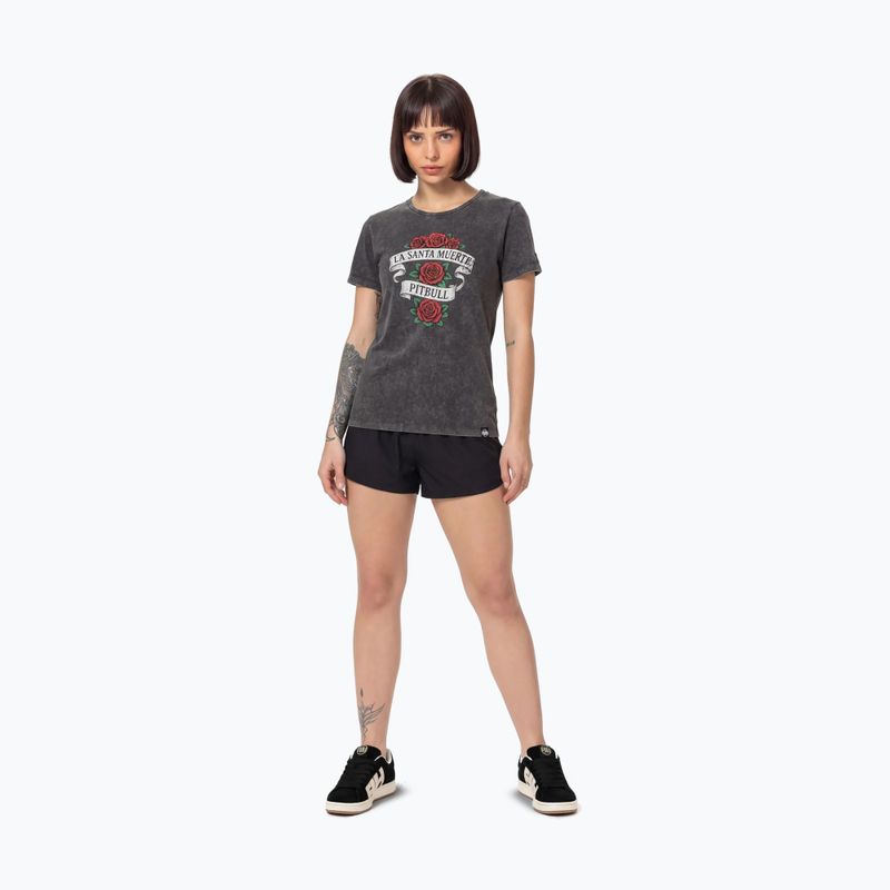 Damen-T-Shirt Pitbull Santa Muerte graphite 2
