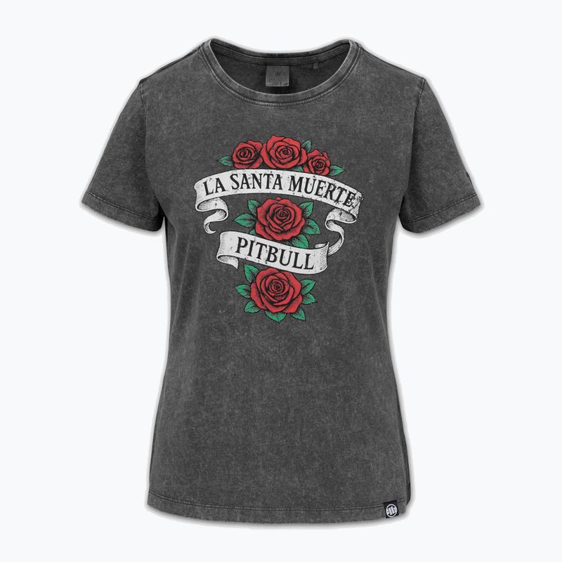 Damen-T-Shirt Pitbull Santa Muerte graphite 4