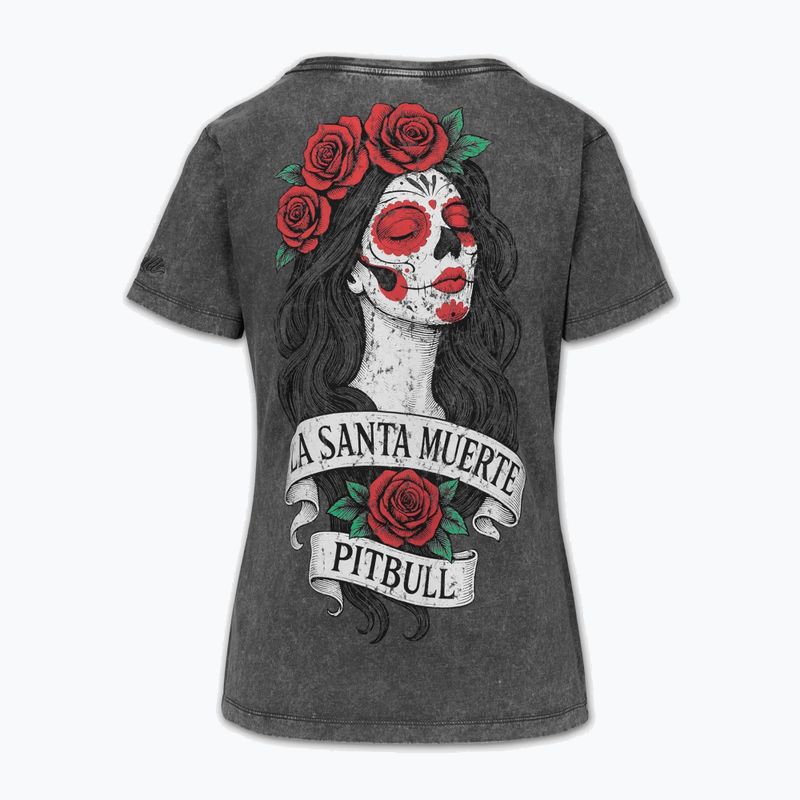 Damen-T-Shirt Pitbull Santa Muerte graphite 5