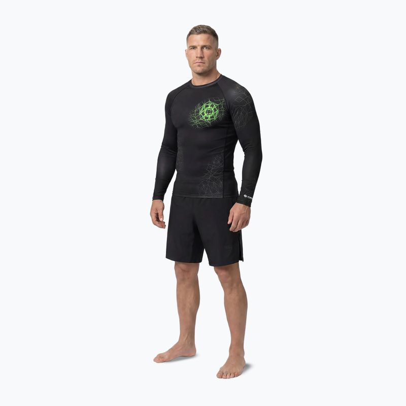 Rashguard Langarmshirt für Herren Pitbull Ray Rashguard fluo green 2