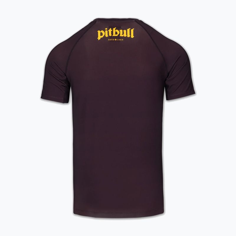 Herren-Shirt Pitbull Rashguard Logo Palms brown 4