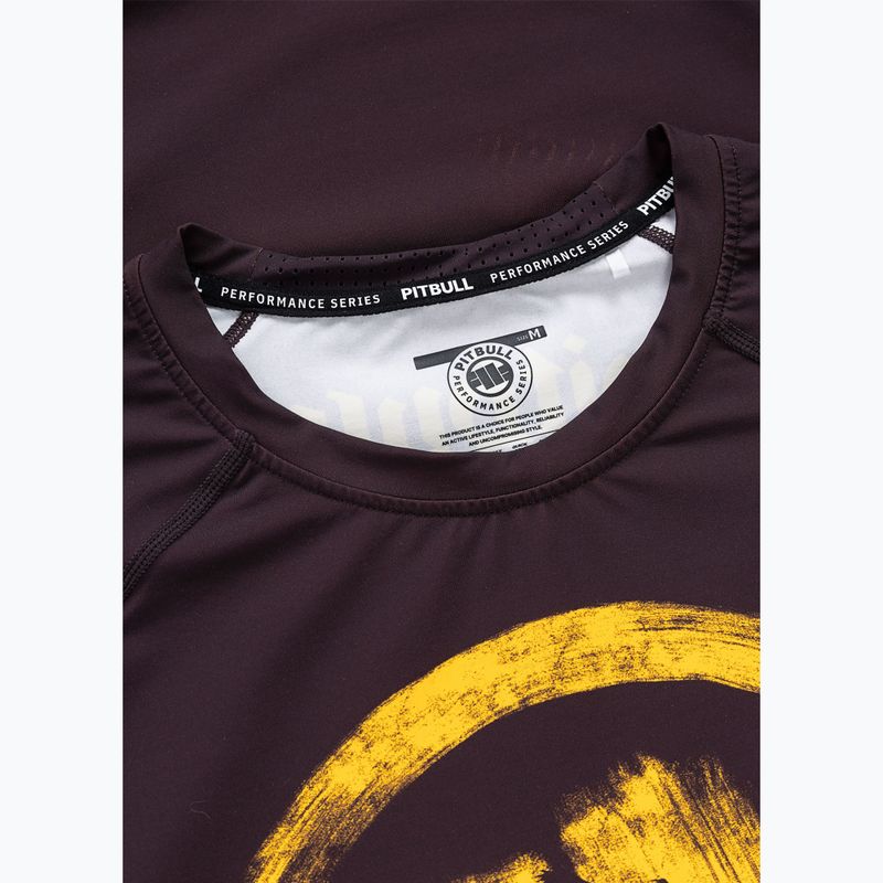 Herren-Shirt Pitbull Rashguard Logo Palms brown 5