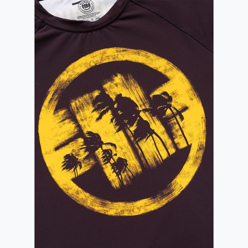 Herren-Shirt Pitbull Rashguard Logo Palms brown 6